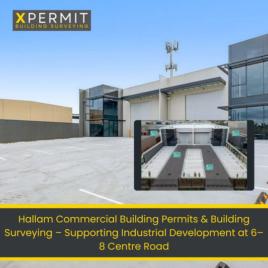 This is an image of 6 - 8 Centre Road in Hallam. Commercial buildings for sale and rent. XPermit completed the Building Permits & Surveying for this commercial building project in Hallam Melbourne